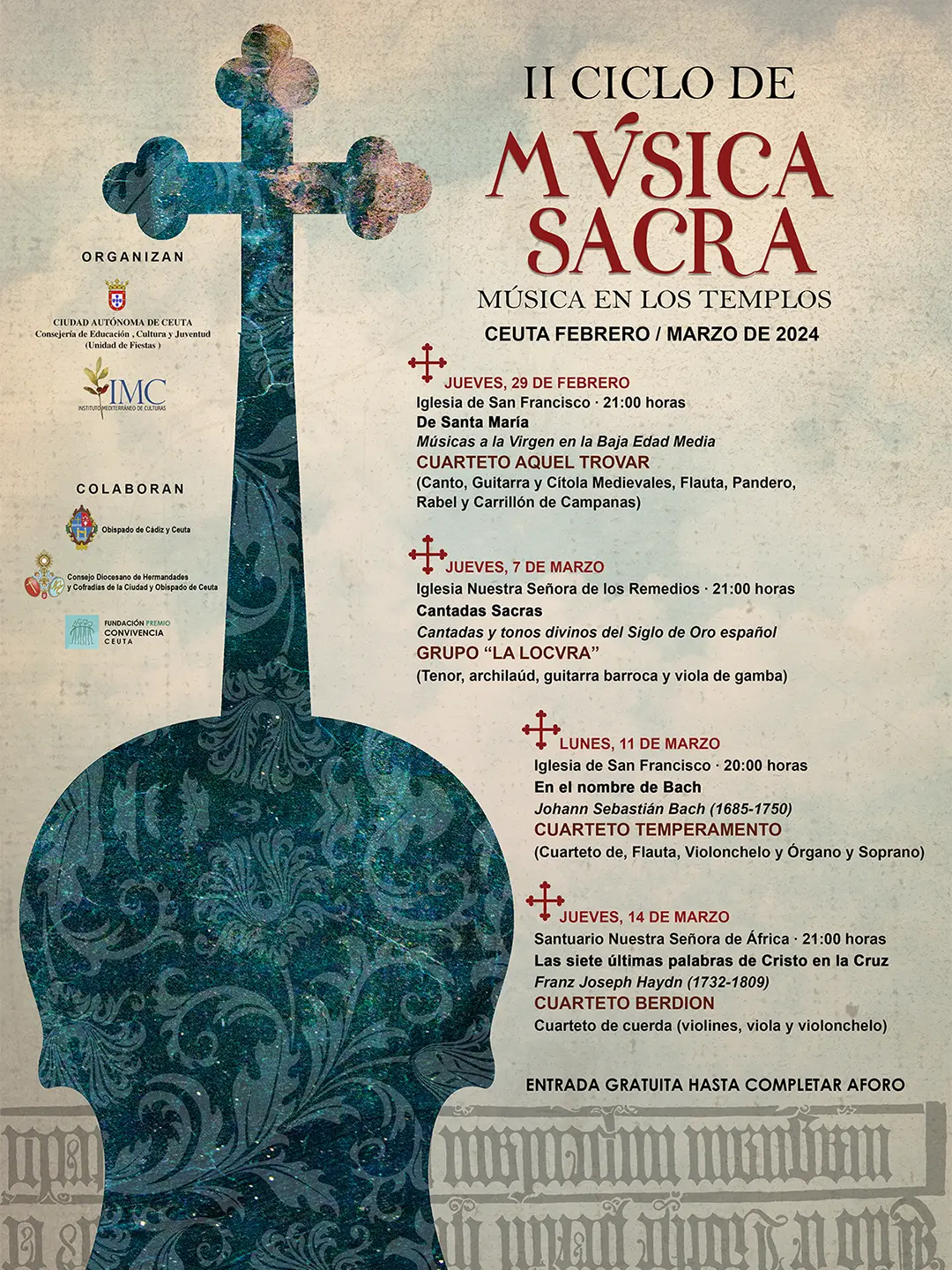 Cartel del 2º Ciclo de Música Sacra en Ceuta